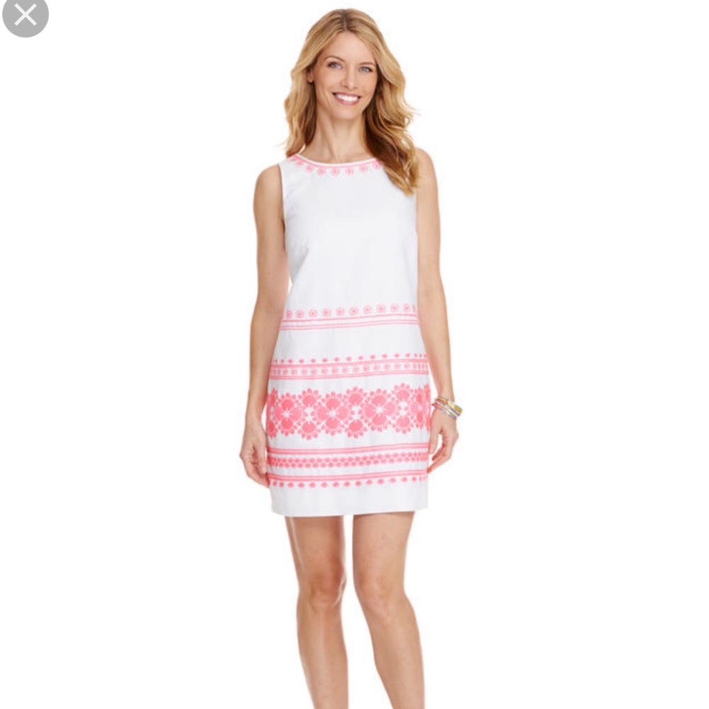 Vineyard Vines Floral Embroidered Linen Dress Sz6